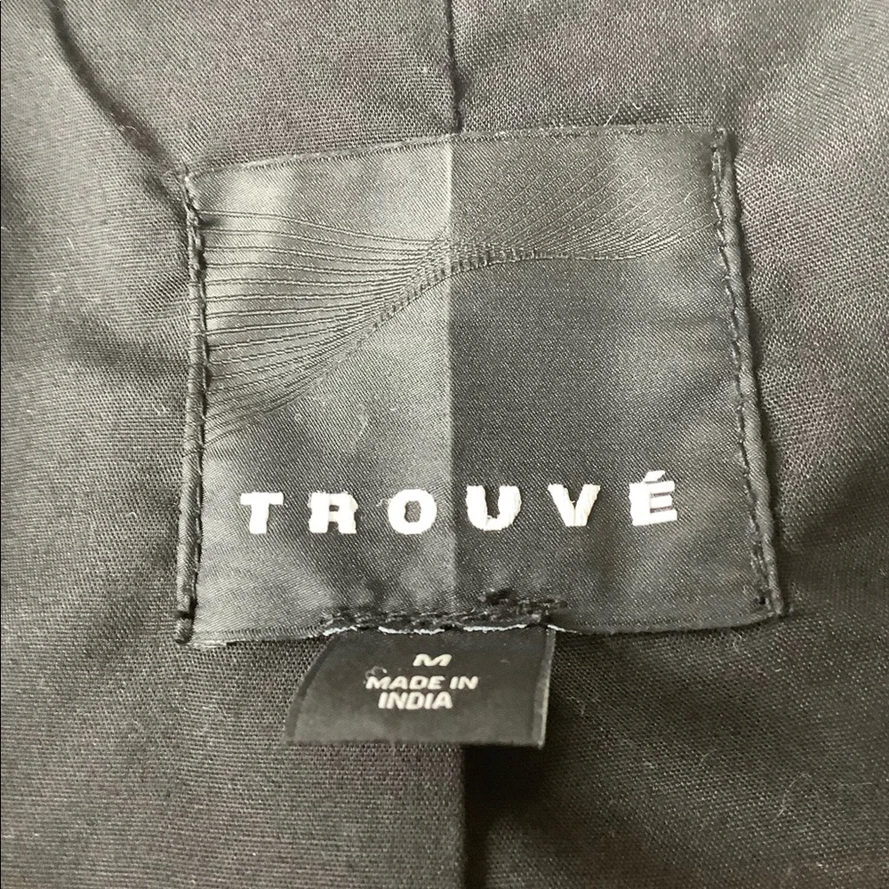Trouve Leather cropped blazer jacket Genuine Leather - Picture 2 of 5